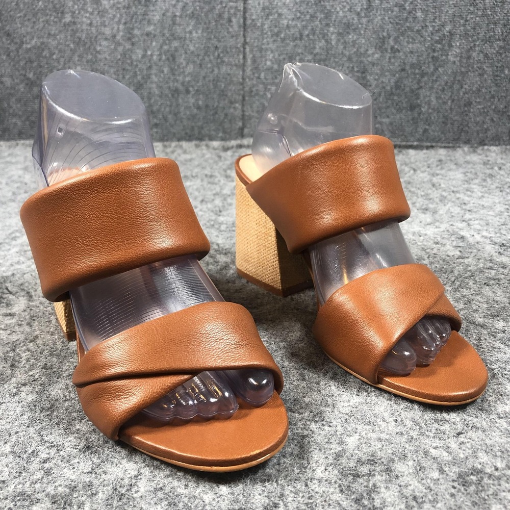 Steve Madden Brown Leather Block Heel Sandals